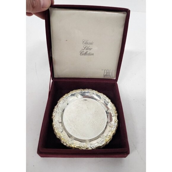 VINTAGE Crea Milano Classic Silver Collection Silver Plated Coaster Set Of 6 - Picture 1 of 9